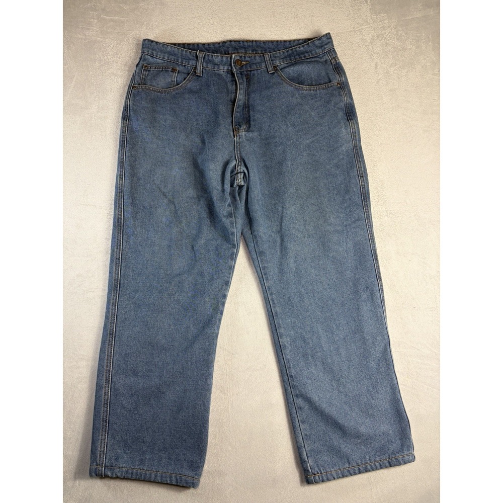 Victory Outfitters Men's‎ Flannel Lined Medium Wash Blue Jeans Size 34x30 Denim